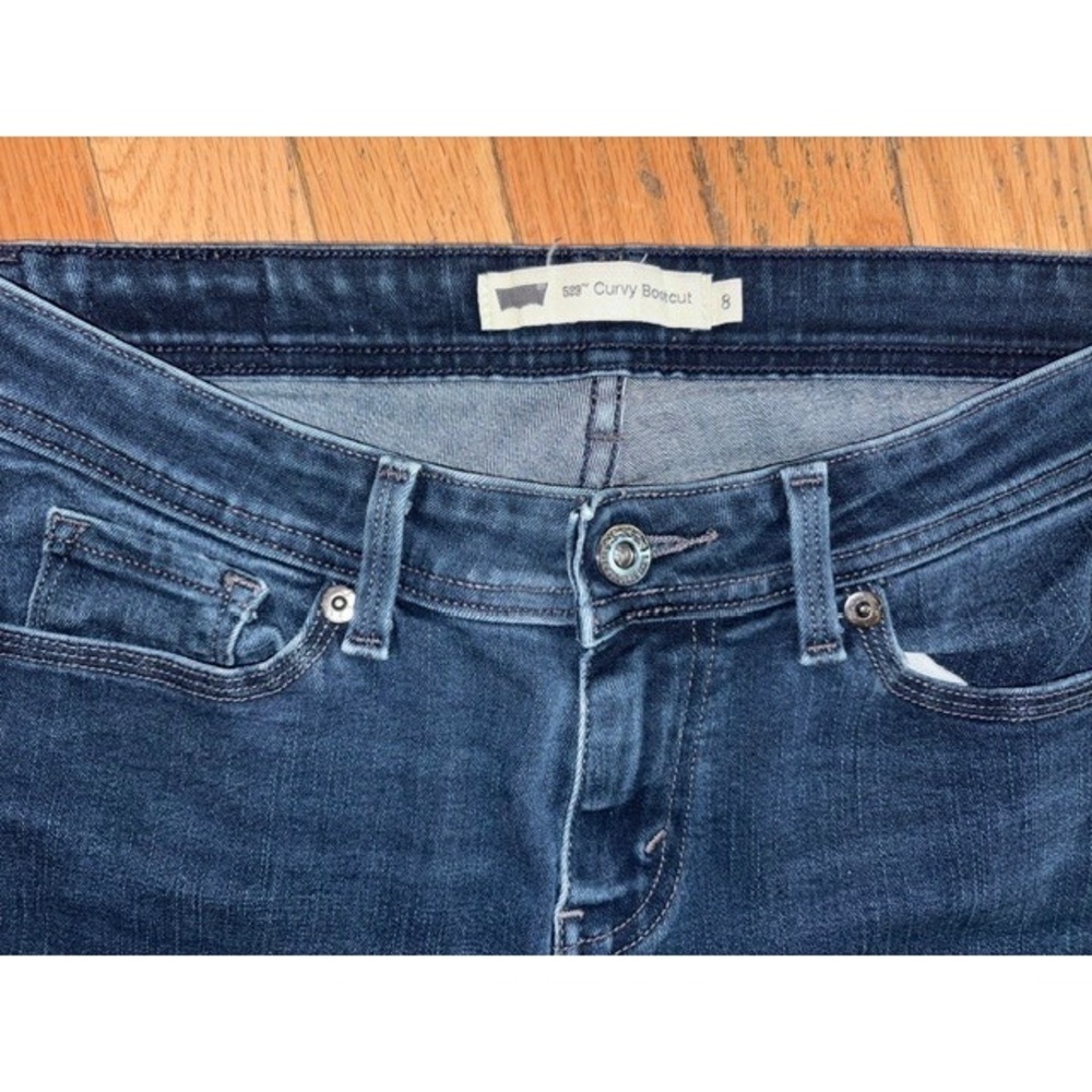 Levis 529 Curvy Bootcut Jeans Dark Wash Denim Blue Womens Size 8 Mid Rise T54-29 - Picture 3 of 3